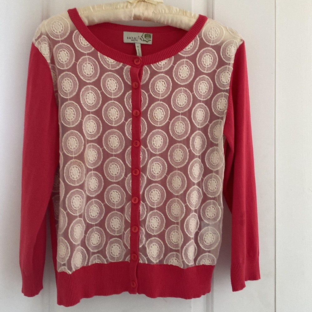 Sweater with lace front